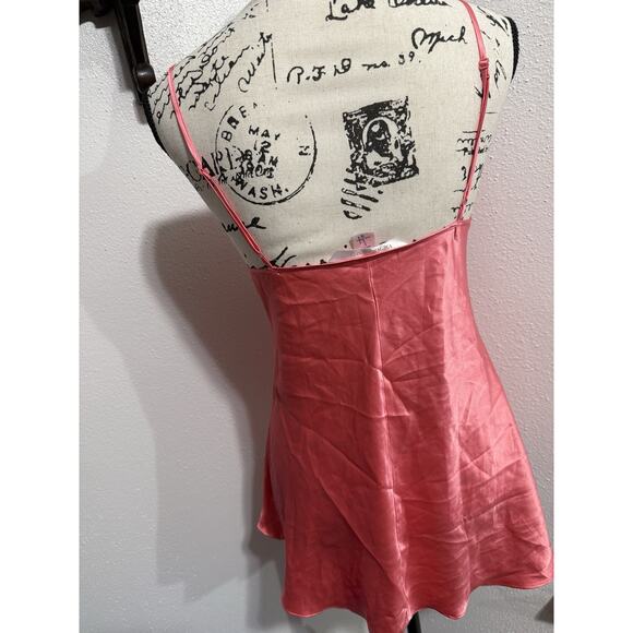 Vintage Y2K Silky Victoria’s Secret Tie Front Babydoll Cami Pink 2000’s Coquette - Picture 5 of 8
